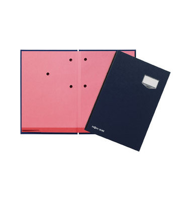 Unterschriftenmappe DE LUXE 24202-02, A4 20 F&auml;cher Graupappe blau + rosa