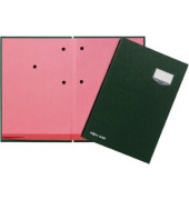 Unterschriftenmappe DE LUXE 24202-03, A4 20 Fächer Graupappe grün + rosa