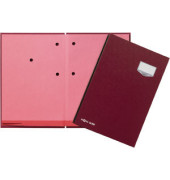 Unterschriftenmappe DE LUXE 24202-01, A4 20 F&auml;cher Graupappe rot + rosa