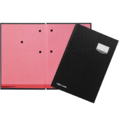 Unterschriftenmappe DE LUXE 24202-04, A4 20 F&auml;cher Graupappe schwarz + rosa