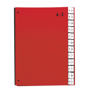 Pultordner Color 24249-01, A-Z, rot, A4, 24 F&auml;cher