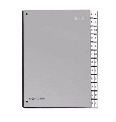 Pultordner Color 24249-14, A-Z, silber, A4, 24 F&auml;cher