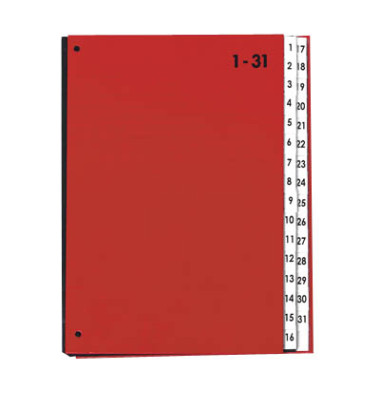 Pultordner Color 24329-01, 1-31, rot, A4, 32 F&auml;cher