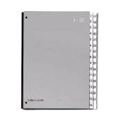 Pultordner Color 24329-14, 1-31, silber, A4, 32 F&auml;cher