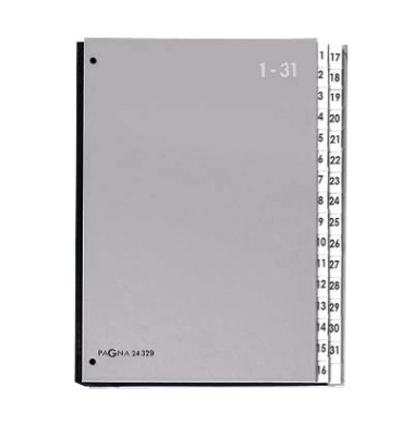 Pultordner Color 24329-14, 1-31, silber, A4, 32 F&auml;cher