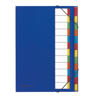 Ordnungsmappe Deskorganizer Premium 44133-02, 12-teilig blanko, blau, Din A4, 12 F&auml;cher