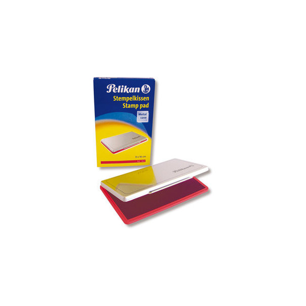 4012700331137 - Stempelkissen 331132 No1 Größe 1 rot getränkt ohne Öl 16x9cm im Metallgehäuse 4012700331137 Pelikan