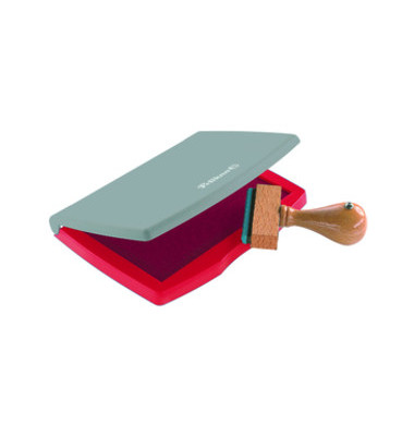 Stempelkissen 336214 No2E Größe 2 rot getränkt ohne Öl 11x7cm im Kunststoffgehäuse