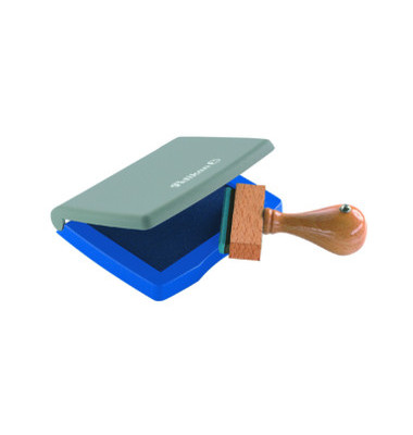 Stempelkissen 337741 No3E Größe 3 blau getränkt ohne Öl 7x5cm im Kunststoffgehäuse