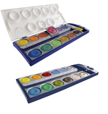 Farbkasten K24, 720 631, Wasserfarbe, 24 Farben, farbig sortiert