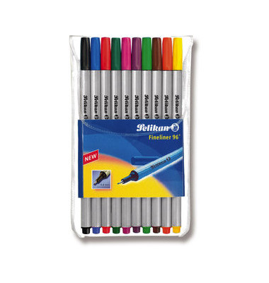 Fineliner-Set 96, 940676, silber (Schreibfarbe: 10-farbig sortiert), 0,4mm