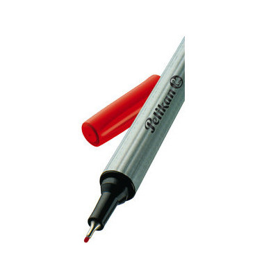 Fineliner 96, 943233, silber (Schreibfarbe: rot), 0,4mm