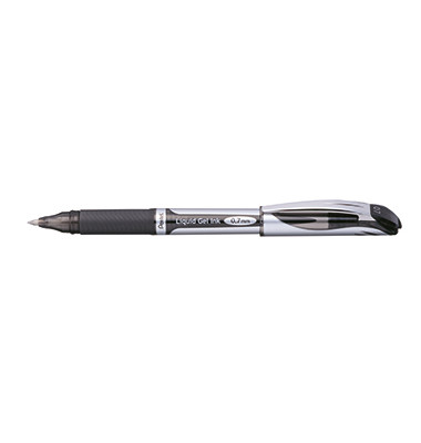 Gelschreiber EnerGel, BL57-AO, schwarz/silber (Schreibfarbe: schwarz), 0,35mm, mit Kappe, nachf&uuml;llbar