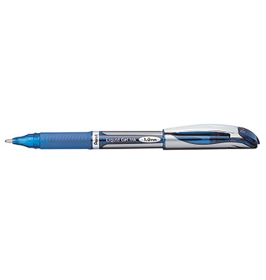Gelschreiber EnerGel, BL60-CO, blau/silber (Schreibfarbe: blau), 0,5mm, mit Kappe, nachf&uuml;llbar