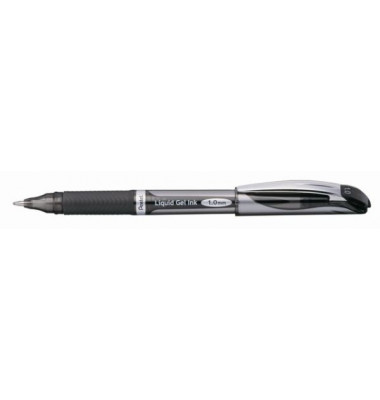 Gelschreiber EnerGel, BL60-AO, schwarz/silber (Schreibfarbe: schwarz), 0,5mm, mit Kappe, nachf&uuml;llbar