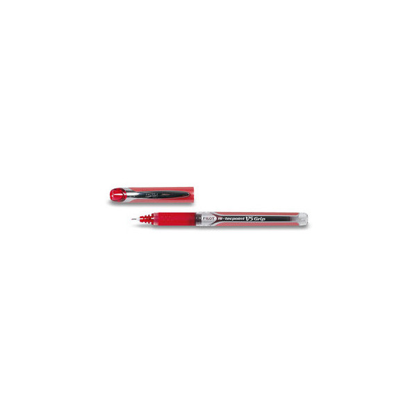 12 Stück Pilot Tintenroller Hi-Tecpoint V5 Grip BXGPN-V5 rot/transparent 0,3 mm mit Kappe 4902505279706 Pilot