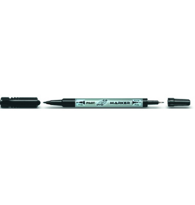 CD-Marker Twin CD/DVD, SCA-TMCD-B, schwarz, 0,3mm+0,5mm Rundspitze