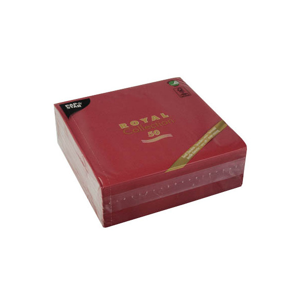 4002911116081 - Servietten Royal Collection 400 x 400 mm mit ¼-Falz kompostierbar FSC®-zertifiziertes Papier in Stoffoptik bordeauxfarben 5 x 50 Stück 4002911116081 - Servietten Royal Collection 400 x 400 mm mit ¼-Falz kompostierbar FSC®-zertifiziertes Papier in Stoffoptik bordeauxfarben 5 x 50 Stück
