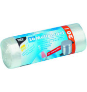 Müllsäcke 12075, transparent, 20 Liter, mit Griff, reißfest