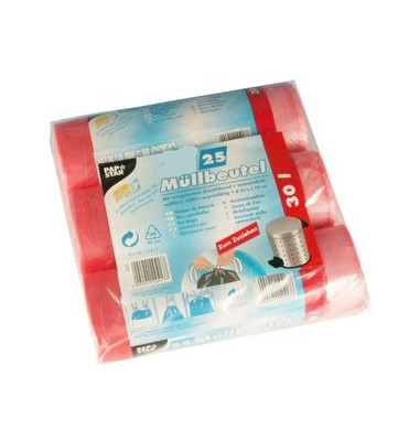 Müllbeutel m.Zugband HDPE 30 L rot 70x55cm 25 St Müllbeutel m.Zugband HDPE 30 L rot 70x55cm 25 St