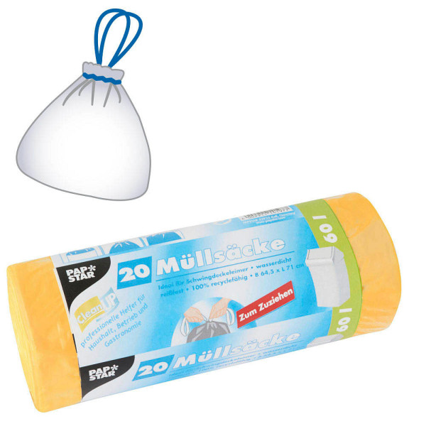 4002911141977 - Müllsäcke 14197 gelb 60 Liter mit Zugband reißfest 4002911141977 20 Stück