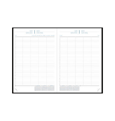 Buchkalender 294521-25CB, Journal, schwarz, 1 Tag / 2 Seiten, 21x29,7cm (A4), 2024