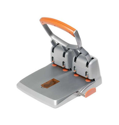 Registraturlocher 4-fach HDC150/4 23223100, silber, bis 15mm 150 Blatt, mit Anschlagschiene