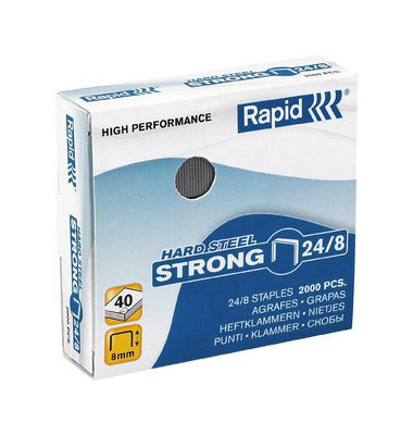 Heftklammern Hard Steel Strong 24/8, 24858900, Stahldraht verzinkt, Heftleistung 40 Blatt max.