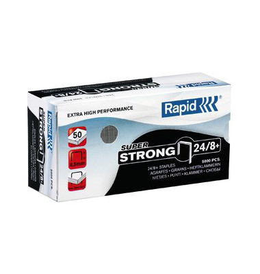 Heftklammern Extra High Performance Super Strong 24/8, 24860100, Stahldraht verzinkt, Heftleistung 60 Blatt max.