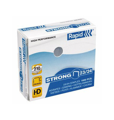 Heftklammern High Performance Strong 23/24, 24870500, Stahldraht verzinkt, Heftleistung 210 Blatt max.