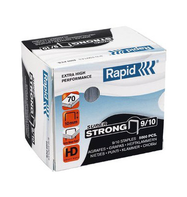 Heftklammern Extra High Performance Super Strong 9/10, 24871200, Stahldraht verzinkt, Heftleistung 70 Blatt max.