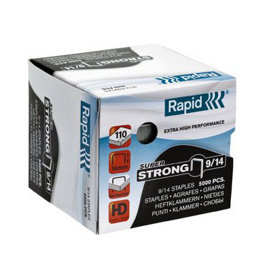 Heftklammern Super Strong 24871500, Stahldraht verzinkt, 9/14, Heftleistung 110 Blatt max. Heftklammern Super Strong 24871500, Stahldraht verzinkt, 9/14, Heftleistung 110 Blatt max.