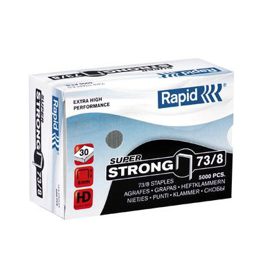 Heftklammern Super Strong 24890300, Stahldraht verzinkt, 73/8, Heftleistung 30 Blatt max. Heftklammern Super Strong 24890300, Stahldraht verzinkt, 73/8, Heftleistung 30 Blatt max.