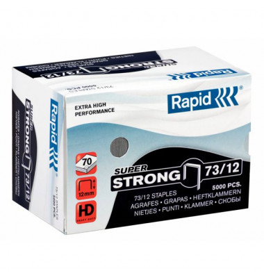 Heftklammern Extra High Performance Super Strong 73/12, 24890800, Stahldraht vernickelt, Heftleistung 70 Blatt max.