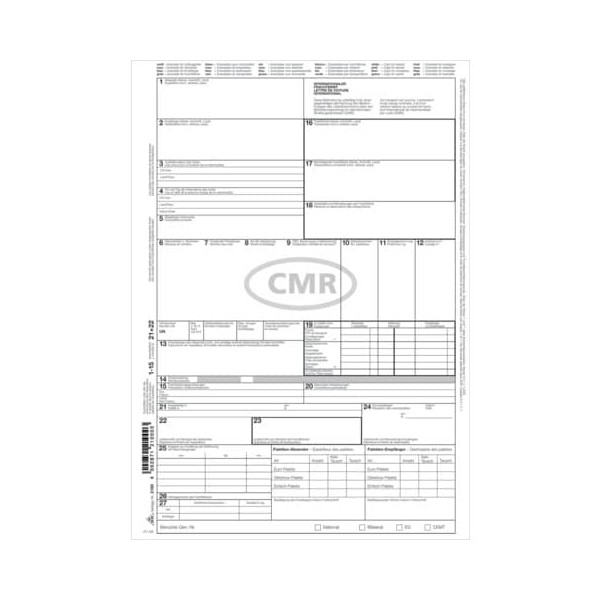 4002871210003 - Internationaler CMR-Frachtbrief 2100 A4 selbstdurchschreibend 1x 4 Blatt 4002871210003 - Internationaler CMR-Frachtbrief 2100 A4 selbstdurchschreibend 1x 4 Blatt