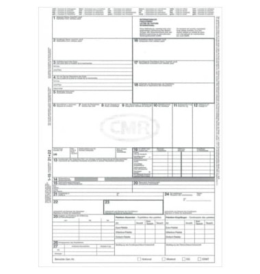 Internationaler CMR-Frachtbrief 2100 A4 f&uuml;r Laserdrucker 1x 4 Blatt