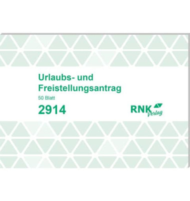 Urlaubs- und Freistellungsantrag 2914 A6-quer 1x 50 Blatt