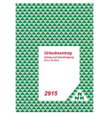 Urlaubsantrag 2915 mit Genehmigung, A5, 1x 50 Blatt