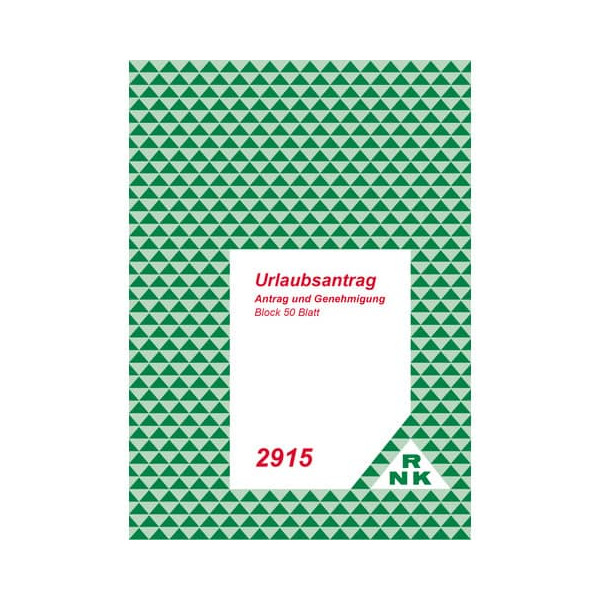 4002871291507 - Urlaubsantrag 2915 mit Genehmigung A5 1x 50 Blatt 4002871291507 RNK