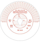 Diagrammscheiben 3097 für EC Tachoscheibe 180 Km/h Durchmesser 12cm 100 Stück