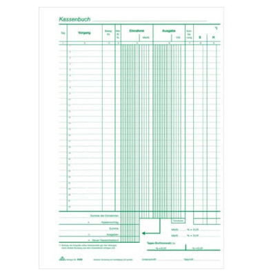 Kassenbuch 3155 A4 selbstdurchschreibend 2 x 40 Blatt