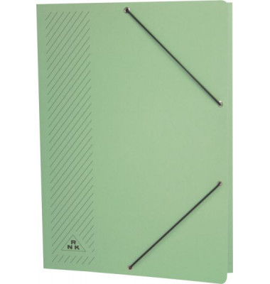 Eckspannmappe 4604-5, A4 grün Karton 380g, mit 3 Einschlagklappen
