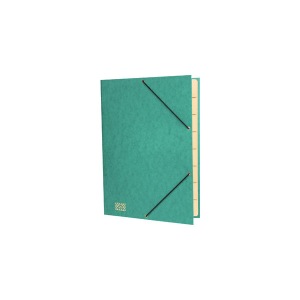 4002871461658 - Ordnungsmappe Glanzkart Eckspgummi blanko A4 9 Fächer grün 4002871461658 RNK