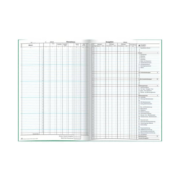4002871053709 - Hauskontobuch Reimers A4 1 Jahr bis 52 Mieter 16 Blatt grün