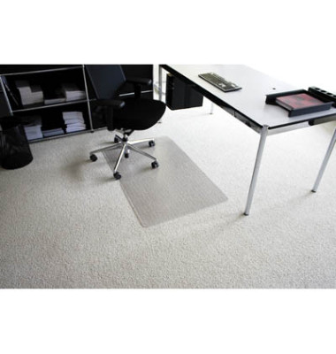 Bodenschutzmatte Rollt&Schützt 90 x 120 cm Form O für Teppichböden transparent Makrolon