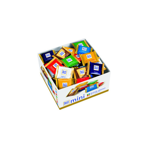 4000417048103 - Ritter Sport Mini Bunter Mix 7 Sorten (Vollmilch Haselnuss Joghurt Marzipan Nugat Knusperkeks Knusperflakes) 84 Stück 14 kg