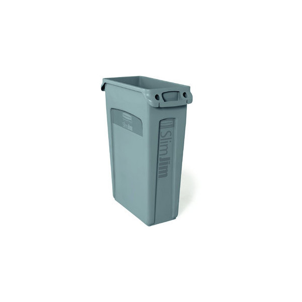 0086876186376 - Wertstoffsammler Abfalleimer SLIM JIM® Volumen 87 l mit Lüftungskanälen grau ab 10 Stk Rubbermaid