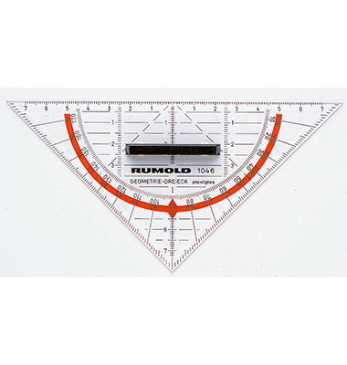 Kunststoff-Geodreieck 1046 transparent 16cm mit Griff