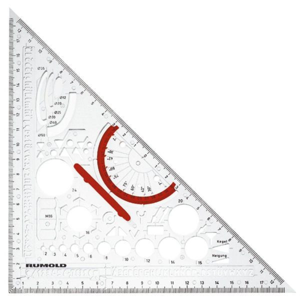 4012108136006 - Kunststoff-Zeichendreieck 354210 Metall transparent 27cm 4012108136006 Rumold