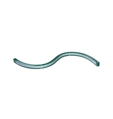 Kunststoff-Kurvenlineal mit cm-Teilung 821030 grün 30cm flexibel